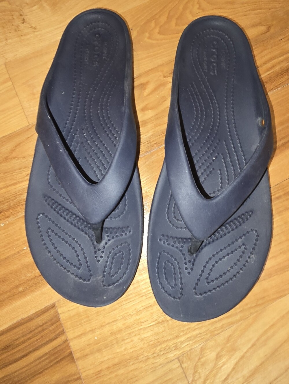 Crocs Kadee II Flip Flop Sandals Womens Size 11 Black Toe Post Thong Comfort